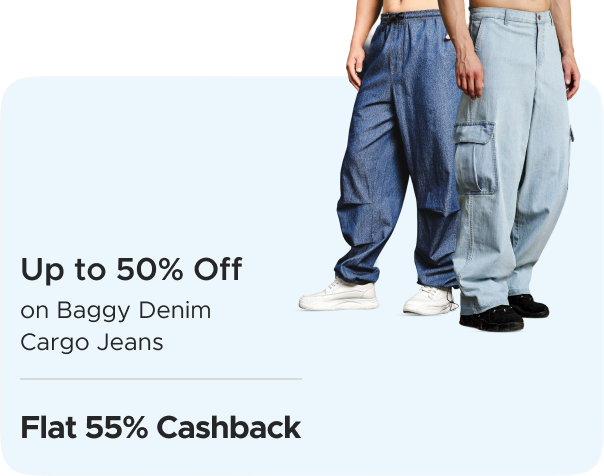 House of Koala: Up to 50% Off on Baggy Denim Cargo Jeans + Flat 55% CashKaro Cashback